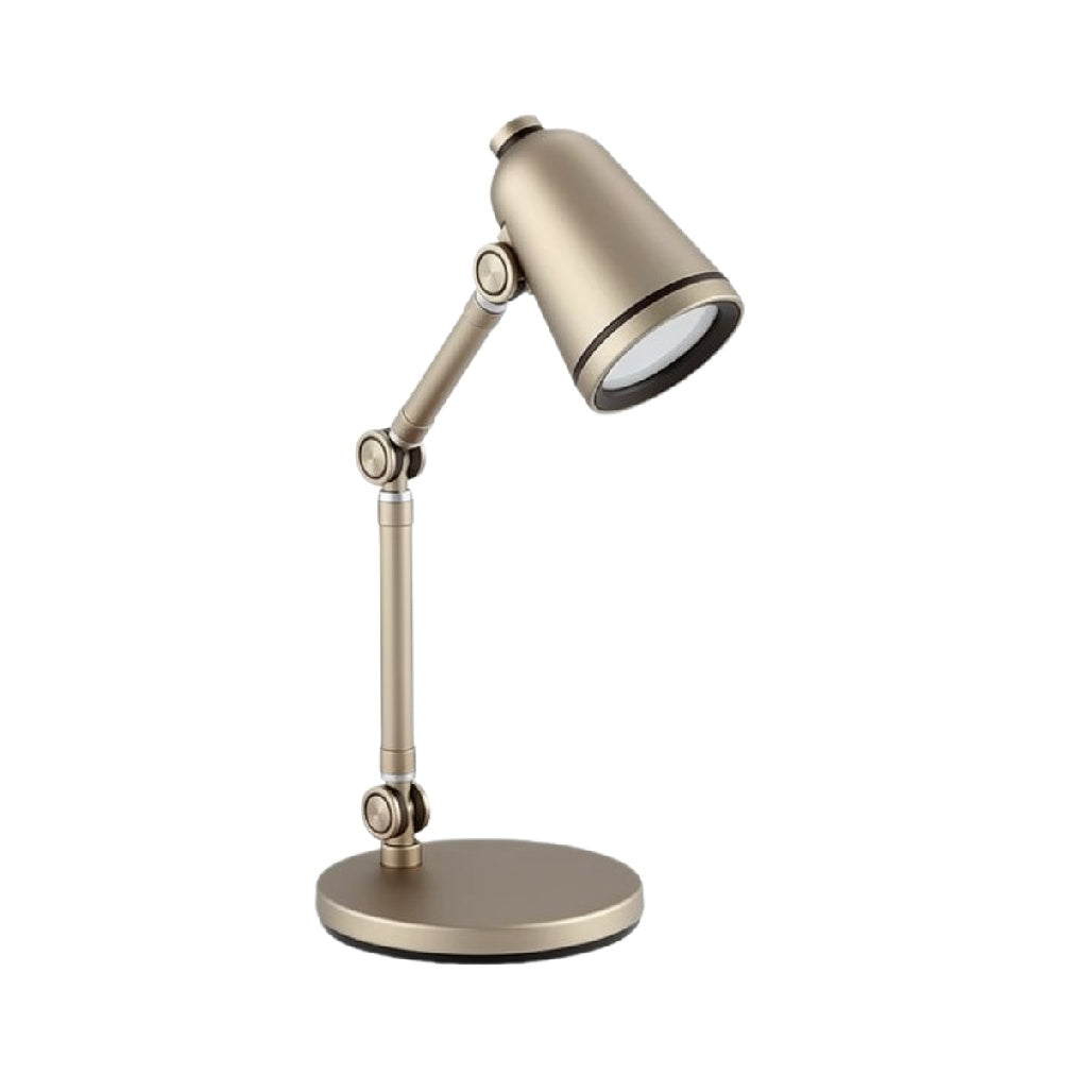 "Lampe de bureau en métal doré avec bras articulé"