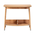 **Titre Technique: Table Basse en Bois avec Étagère Inférieure et Pieds Métalliques**