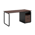 Titre : Bureau Moderne en Bois Foncé avec Rangement Intégré

Caractéristiques : Design épuré, structure métallique, tiroirs fonctionnels.