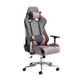 **Chaise de Bureau Ergonomique de Jeu - Design Moderne, Support Lombaire, Couleurs Rose et Gris**