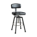 Titre technique en français : **Tabouret de bar réglable en hauteur avec dossier, design moderne**
